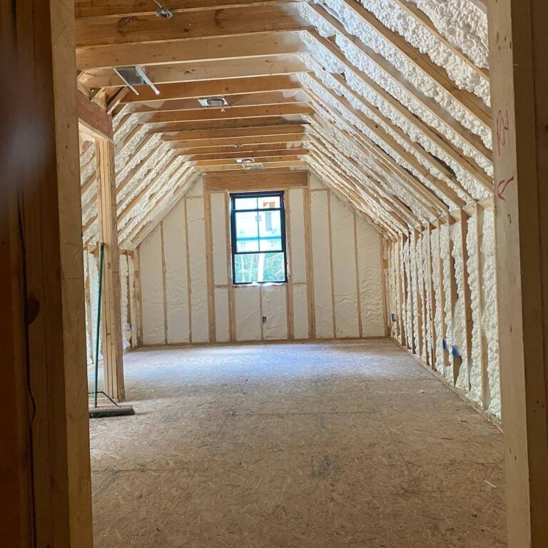 Attic Room with Spray Foam Insulation
