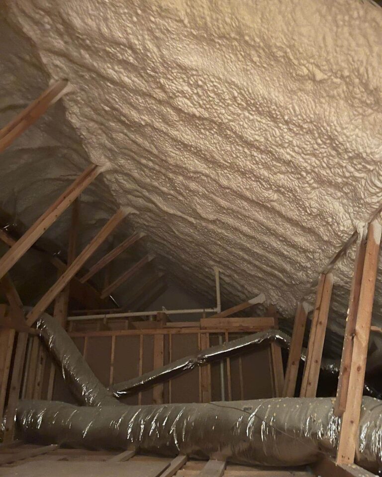 Attic Spray Foam Insulation Installation