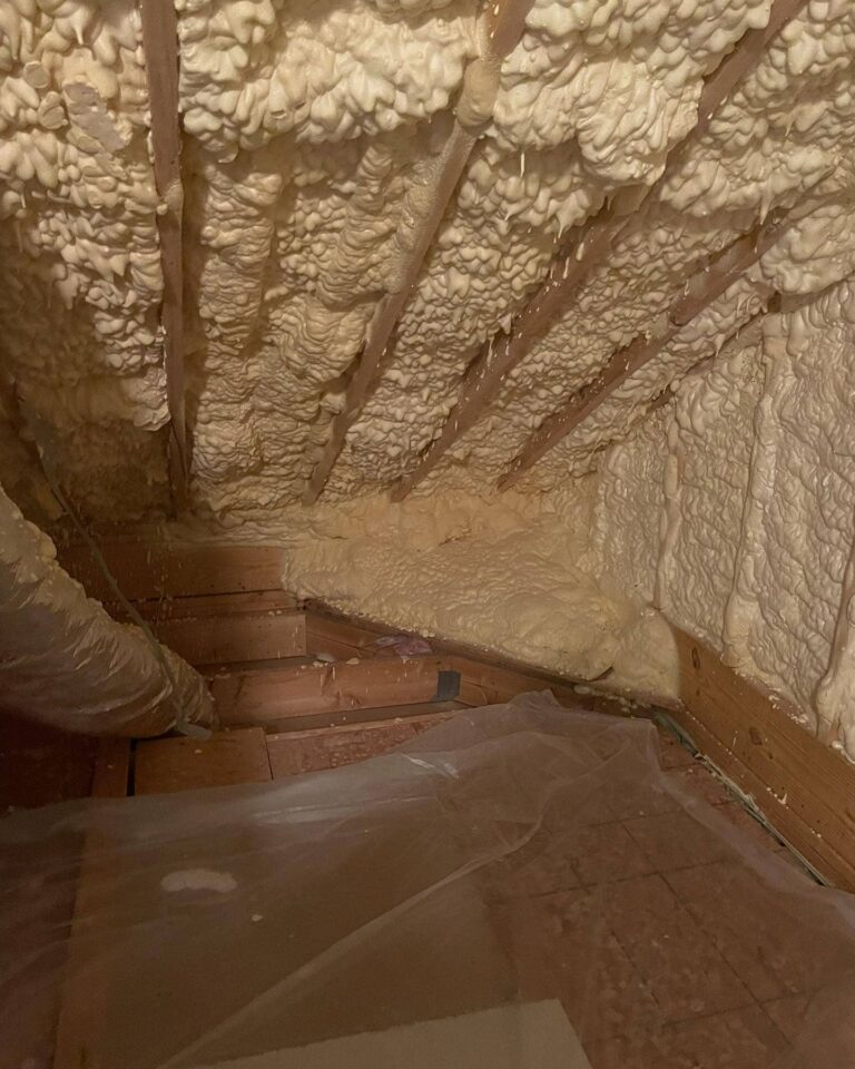 Attic Spray Foam Insulation Installation
