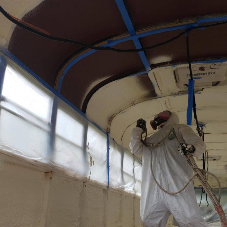 Spray Foam Insulation Installation on Bus