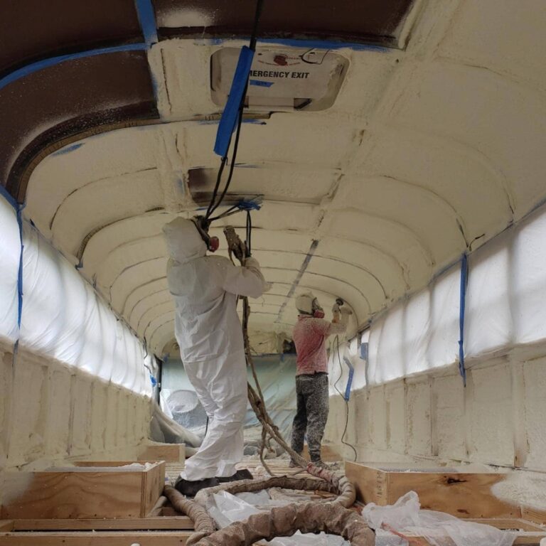 Spray Foam Insulation Installation on Bus
