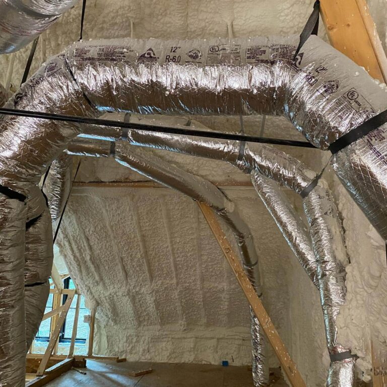 Residential Attic with Spray Foam Insulation