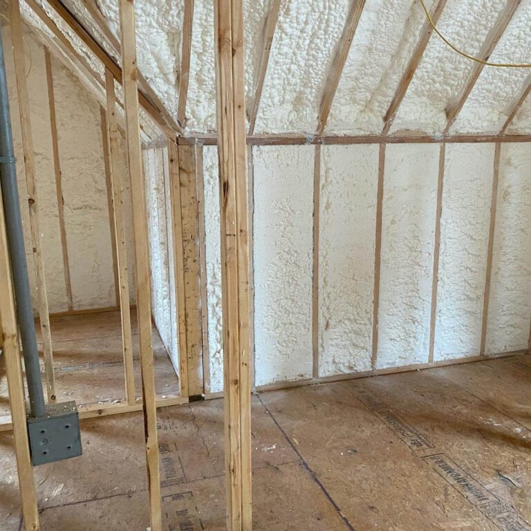 Residential Attic with Spray Foam Insulation