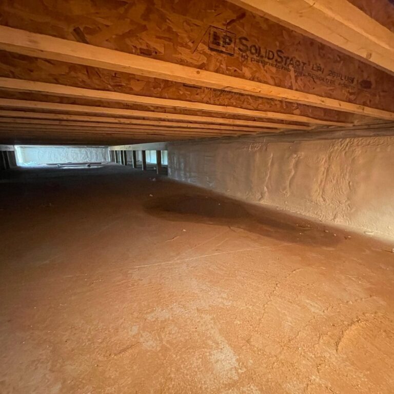 Residential Crawl Space with Spray Foam Insulation