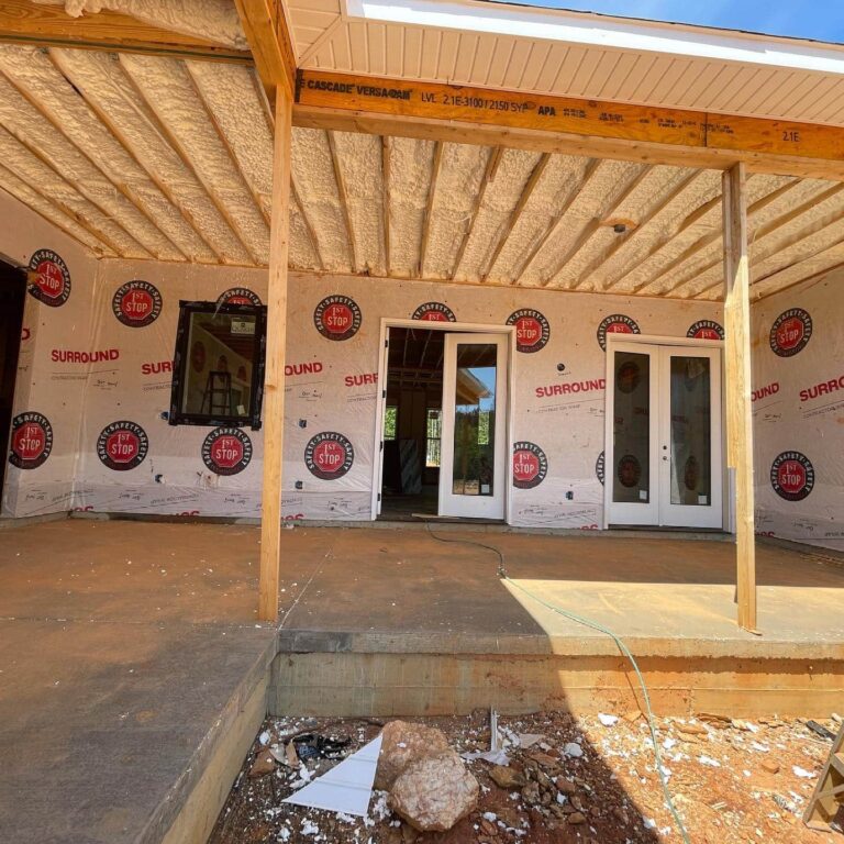 Residential Exterior Porch with Spray Foam Insulation