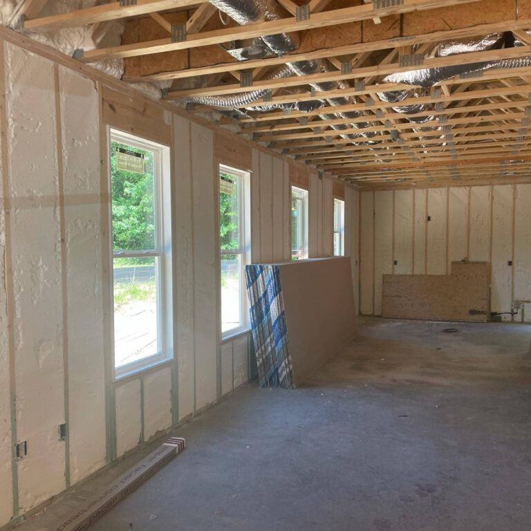 Residential Interior with Spray Foam Insulation